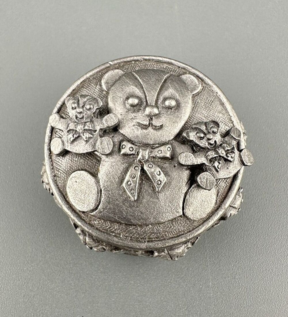 Vintage Torino Teddy Bear Jewelry Gift Set Brooch Necklace Earrings Keepsake Box
